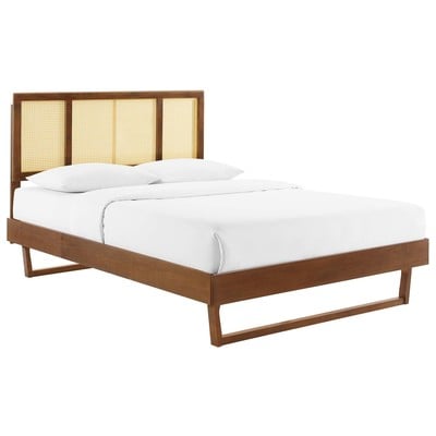 Beds Modway Furniture Kelsea Walnut MOD-6697-WAL 889654951315 Beds Wood Platform King 