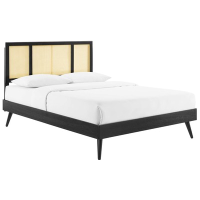 Beds Modway Furniture Kelsea Black MOD-6698-BLK 889654951308 Beds Black ebony Wood Platform King 