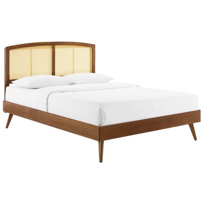 Beds Modway Furniture Sierra Walnut MOD-6700-WAL 889654951223 Beds Wood Platform Full 