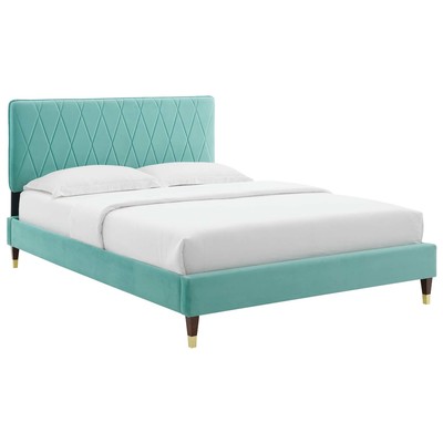 Modway Furniture Beds, Gold, Metal,Upholstered,Wood, Platform, Full,Queen, Beds, 889654938132, MOD-6707-MIN