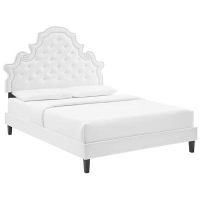 Modway Furniture Beds, Black,ebonyWhite,snow, Upholstered,Wood, Platform, Twin, Beds, 889654936930, MOD-6756-WHI
