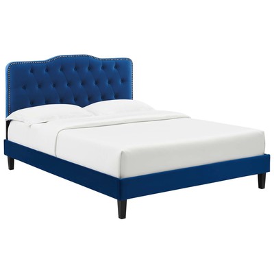 Modway Furniture Beds, Blue,navy,teal,turquiose,indigo,aqua,SeafoamGreen,emerald,teal, Upholstered, Platform, Queen, Beds, 889654238409, MOD-6777-NAV