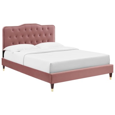 Modway Furniture Beds, Gold, Metal,Upholstered,Wood, Platform, Full, Beds, 889654237617, MOD-6782-DUS