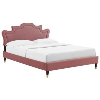 Modway Furniture Beds, Gold, Metal,Upholstered,Wood, Platform, Twin, Beds, 889654255918, MOD-6795-DUS