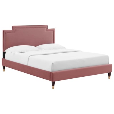 Modway Furniture Beds, Gold, Metal,Upholstered,Wood, Platform, Twin, Beds, 889654255956, MOD-6796-DUS