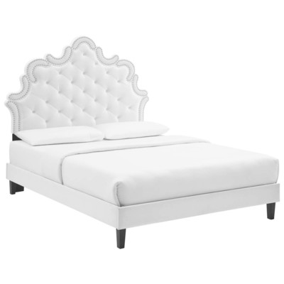 Beds Modway Furniture Sasha White MOD-6797-WHI 889654256014 Beds Black ebonyWhite snow Wood Platform Twin 