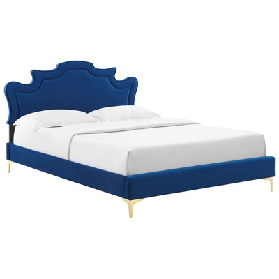 Modway Furniture Beds, Blue,navy,teal,turquiose,indigo,aqua,SeafoamGold,Green,emerald,teal, Metal,Upholstered,Wood, Platform, Full,Queen, Beds, 889654256328, MOD-6805-NAV