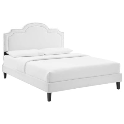 Beds Modway Furniture Aviana White MOD-6829-WHI 889654257295 Beds Black ebonyWhite snow Wood Platform Full Queen 