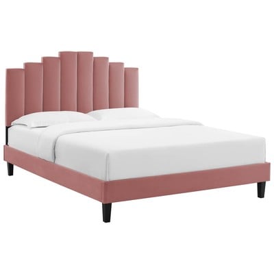 Beds Modway Furniture Elise Dusty Rose MOD-6878-DUS 889654948933 Beds Black ebony Upholstered Wood Platform King 