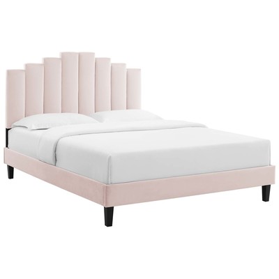Beds Modway Furniture Elise Pink MOD-6878-PNK 889654948896 Beds Black ebonyPink Fuchsia blush Upholstered Wood Platform King 