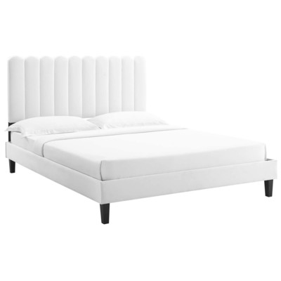 Modway Furniture Beds, Black,ebonyWhite,snow, Upholstered,Wood, Platform, Queen,Twin, Beds, 889654266839, MOD-6887-WHI