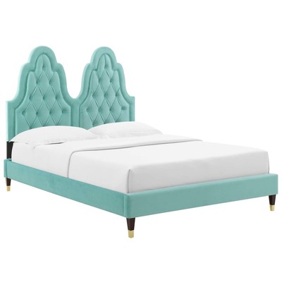 Modway Furniture Beds, Gold, Metal,Upholstered,Wood, Platform, Full,Queen, Beds, 889654934417, MOD-6935-MIN