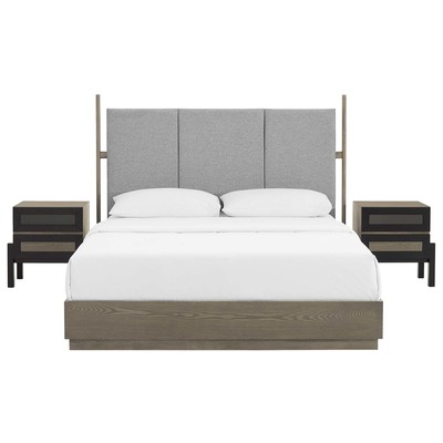 Modway Furniture Beds, Upholstered,Wood, Platform, Full,Queen, Bedroom Sets, 889654229667, MOD-6953-OAK