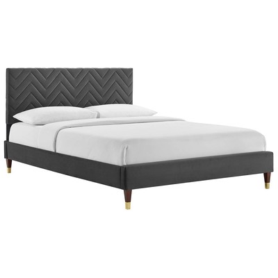 Modway Furniture Beds, Gold, Metal,Upholstered,Wood, Platform, King,Queen, Beds, 889654267683, MOD-6969-CHA