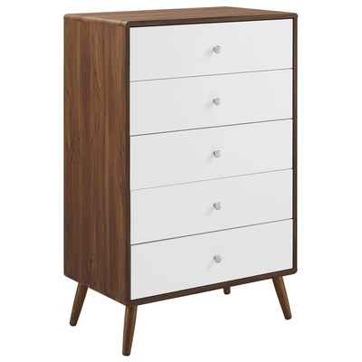 Bedroom Chests and Dressers Modway Furniture Transmit Walnut White MOD-7020-WAL-WHI 889654927655 Case Goods Over 50 in. Under 30 in. Under 20 in. 20 - 30 in. Over 30 in. Under 