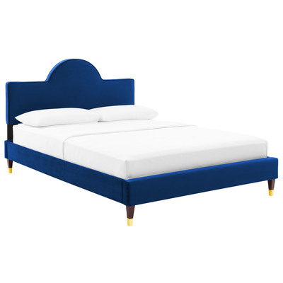 Modway Furniture Beds, Blue,navy,teal,turquiose,indigo,aqua,SeafoamGold,Green,emerald,teal, Upholstered,Wood, Platform, Full,Queen, Beds, 889654226055, MOD-7031-NAV