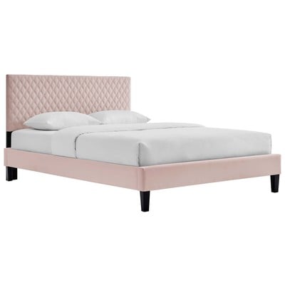 Beds Modway Furniture Garcelle Pink MOD-7044-PNK 889654236702 Beds Black ebonyPink Fuchsia blush Upholstered Wood Platform Twin 