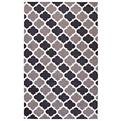 Rugs Modway Furniture Lida Charcoal and Black R-1001B-58 889654102854 Rugs Black ebony Jute and Sisal jute sisalMicro Area Rugs Area rugKids childre 