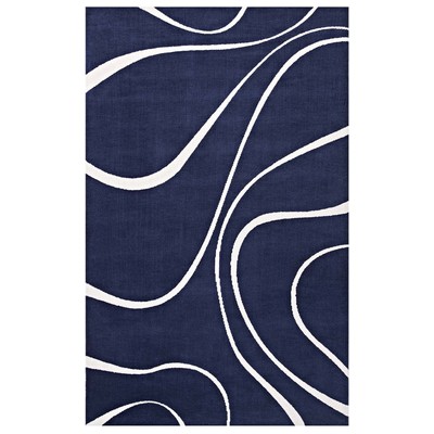Rugs Modway Furniture Therese Navy and Ivory R-1002A-58 889654102892 Rugs Blue navy teal turquiose indig Jute and Sisal jute sisalMicro Area Rugs Area rugKids childre 