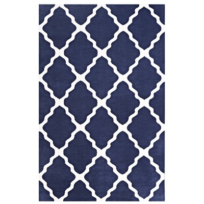 Rugs Modway Furniture Marja Navy and Ivory R-1003A-58 889654102977 Rugs Blue navy teal turquiose indig Jute and Sisal jute sisalMicro Area Rugs Area rugKids childre 