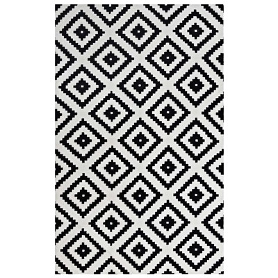 Rugs Modway Furniture Alika Black and White R-1004A-58 889654103073 Rugs Black ebonyWhite snow Jute and Sisal jute sisalMicro Area Rugs Area rugKids childre 