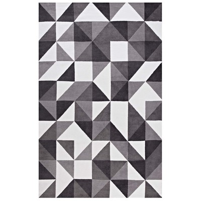 Rugs Modway Furniture Kahula Black Gray and White R-1014A-58 889654103431 Rugs Black ebonyGray GreyWhite snow Jute and Sisal jute sisalMicro Area Rugs Area rugKids childre 