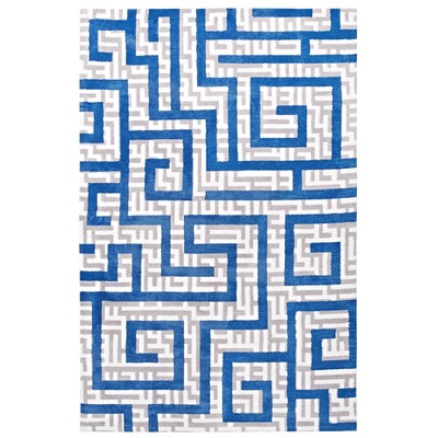 Rugs Modway Furniture Nahia Ivory Light Gray and Blue R-1015A-58 889654103479 Rugs Blue navy teal turquiose indig Jute and Sisal jute sisalMicro Area Rugs Area rugKids childre 