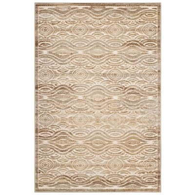 Rugs Modway Furniture Kennocha Tan and Cream R-1097A-810 889654114840 Rugs Cream beige ivory sand nude Chenille synthetics Olefin pol Area Rugs Area rugKids childre 