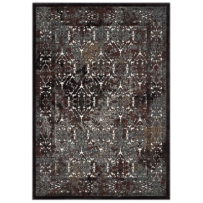 Rugs Modway Furniture Westia Dark Brown and Silver Blue R-1101A-58 889654114918 Rugs Blue navy teal turquiose indig Polyester synthetics Olefin po Area Rugs Area rugKids childre 