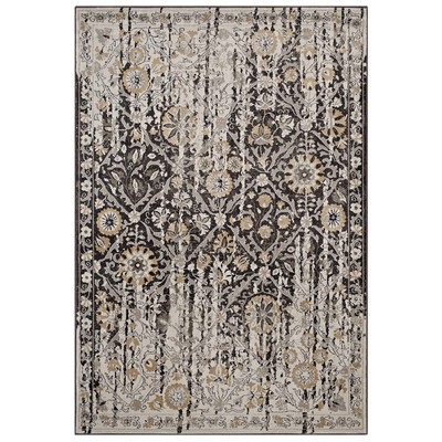 Rugs Modway Furniture Ganesa Black and Beige R-1108A-58 889654115052 Rugs Beige Black ebonyCream beige i synthetics Olefin polyester po Area Rugs Area rugKids childre 