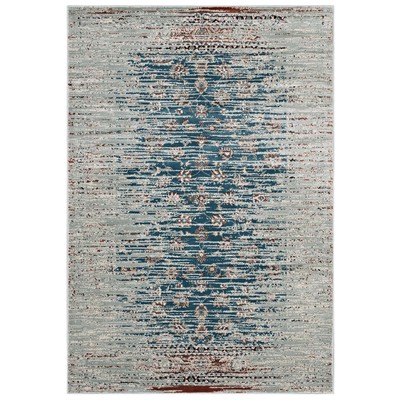 Rugs Modway Furniture Hesper Teal Beige and Brown R-1110A-810 889654115106 Rugs Beige Blue navy teal turquiose synthetics Olefin polyester po Area Rugs Area rugKids childre 