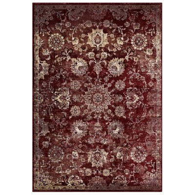 Rugs Modway Furniture Cynara Burgundy and Beige R-1111A-58 889654115113 Rugs Beige Cream beige ivory sand n synthetics Olefin polyester po Area Rugs Area rugKids childre 