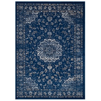 Rugs Modway Furniture Lilja Moroccan Blue Beige and Ivory R-1127A-58 889654115434 Rugs Beige Blue navy teal turquiose synthetics Olefin polyester po Area Rugs Area rugKids childre 