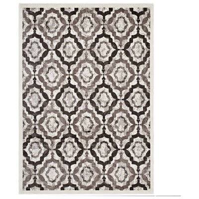 Rugs Modway Furniture Kalinda Brown Beige and Ivory R-1128C-58 889654115519 Rugs Beige Brown sableCream beige i synthetics Olefin polyester po Area Rugs Area rugKids childre 