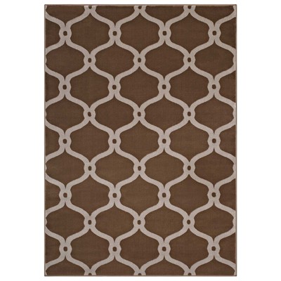 Rugs Modway Furniture Beltara Dark Tan and Beige R-1129A-58 889654115533 Rugs Beige Cream beige ivory sand n synthetics Olefin polyester po Area Rugs Area rugKids childre 