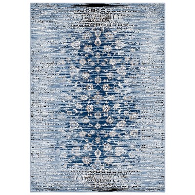 Rugs Modway Furniture Chiara Moroccan Blue R-1131A-58 889654115656 Rugs Blue navy teal turquiose indig synthetics Olefin polyester po Area Rugs Area rugKids childre 