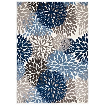Rugs Modway Furniture Calithea Blue Brown and Beige R-1133A-58 889654115731 Rugs Beige Blue navy teal turquiose synthetics Olefin polyester po Area Rugs Area rugKids childre 