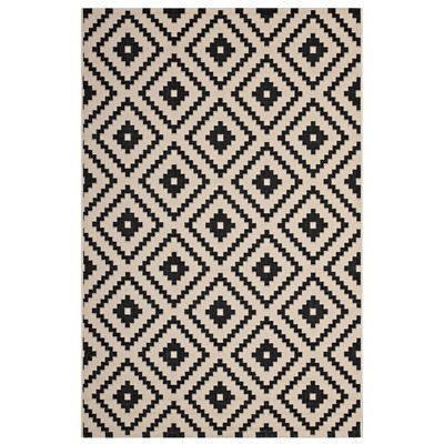 Rugs Modway Furniture Perplex Black and Beige R-1134A-58 889654115755 Rugs Beige Black ebonyCream beige i synthetics Olefin polyester po Area Rugs Area rugKids childre 