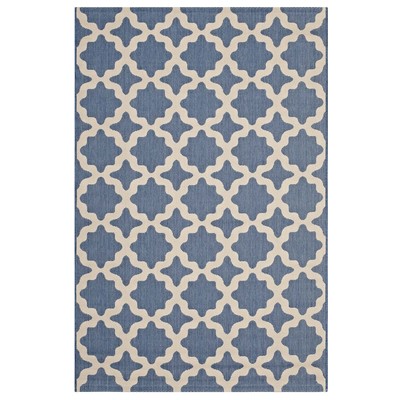 Rugs Modway Furniture Cerelia Blue and Beige R-1139C-810 889654115922 Rugs Beige Blue navy teal turquiose synthetics Olefin polyester po Area Rugs Area rugKids childre 