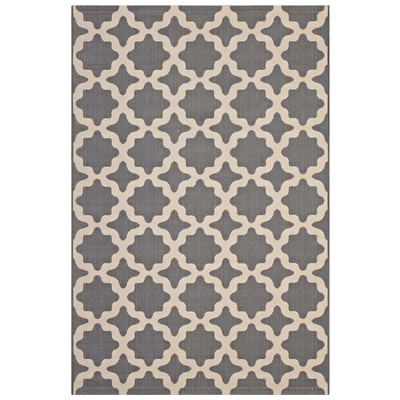 Rugs Modway Furniture Cerelia Gray and Beige R-1139D-46 889654974802 Rugs Beige Cream beige ivory sand n synthetics Olefin polyester po Area Rugs Area rugKids childre 