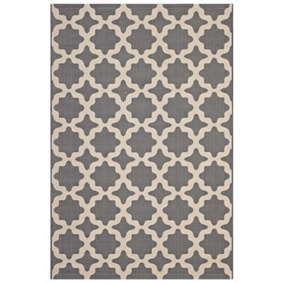 Rugs Modway Furniture Cerelia Gray and Beige R-1139D-58 889654115939 Rugs Beige Cream beige ivory sand n synthetics Olefin polyester po Area Rugs Area rugKids childre 
