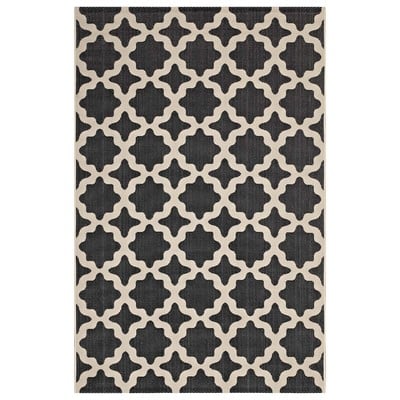 Rugs Modway Furniture Cerelia Black and Beige R-1139F-46 889654974765 Rugs Beige Black ebonyCream beige i synthetics Olefin polyester po Area Rugs Area rugKids childre 