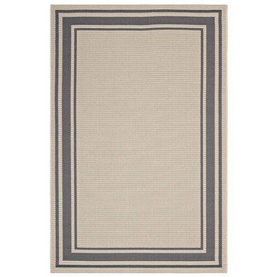 Rugs Modway Furniture Rim Gray and Beige R-1140D-58 889654116059 Rugs Beige Cream beige ivory sand n synthetics Olefin polyester po Area Rugs Area rugKids childre 