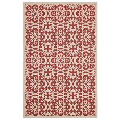 Rugs Modway Furniture Ariana Red and Beige R-1142D-46 889654974642 Rugs Beige Cream beige ivory sand n synthetics Olefin polyester po Area Rugs Area rugKids childre 