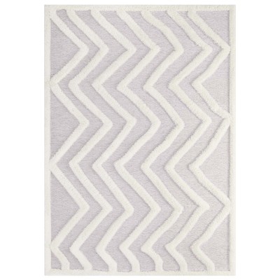 Rugs Modway Furniture Whimsical Ivory and Light Gray R-1156A-58 889654120124 Rugs Cream beige ivory sand nudeGra Chenille Jute and Sisal jute s Area Rugs Area rugKids childre 