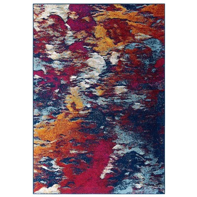 Rugs Modway Furniture Entourage Blue Orange Yellow Red R-1172A-58 889654143062 Rugs Blue navy teal turquiose indig synthetics Olefin polyester po Area Rugs Area rugKids childre 