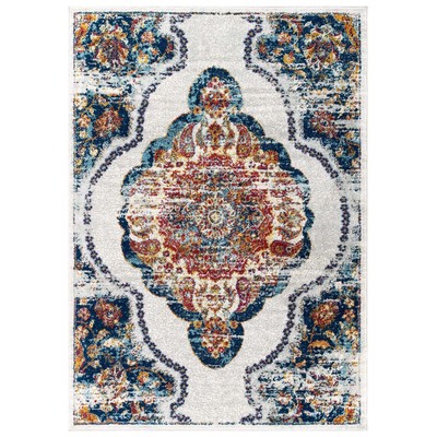 Rugs Modway Furniture Entourage Multicolored R-1175A-58 889654143185 Rugs synthetics Olefin polyester po Area Rugs Area rugKids childre 