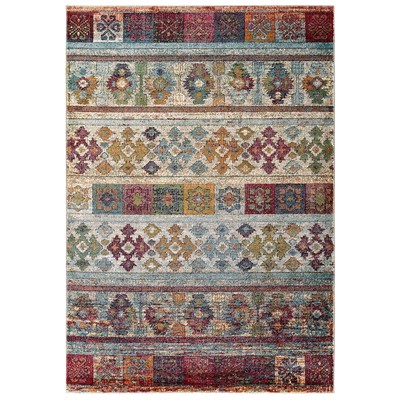 Rugs Modway Furniture Tribute Multicolored R-1187A-58 889654143581 Rugs Polyester synthetics Olefin po Area Rugs Area rugKids childre 