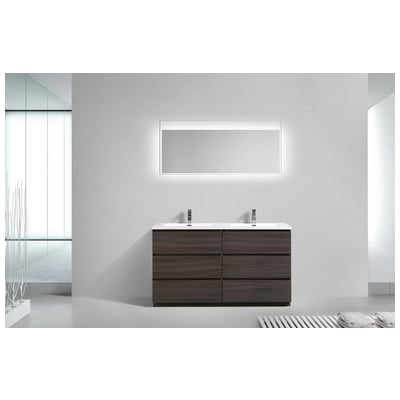Bathroom Vanities Moreno Bath Moa Dark Grey Oak finish MOA60D-WB Double Sink Vanities 50-70 25 