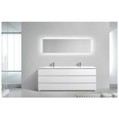 Bathroom Vanities Moreno Bath Moa Hiigh Gloss White finish MOA84D-GW Double Sink Vanities 70-90 25 